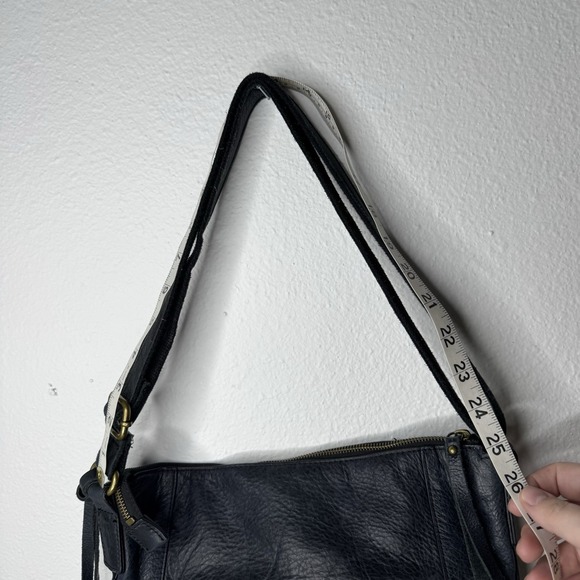 Lucky Brand Navy Blue Leather Crossbody Bag Shoulder Purse‎ Studs and Fringe - Picture 6 of 16